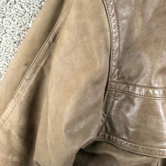 VINTAGE Reeds Sportswear Leather Jacket Mens 46R Brown Soft Leather Bomber - Picture 15 of 16
